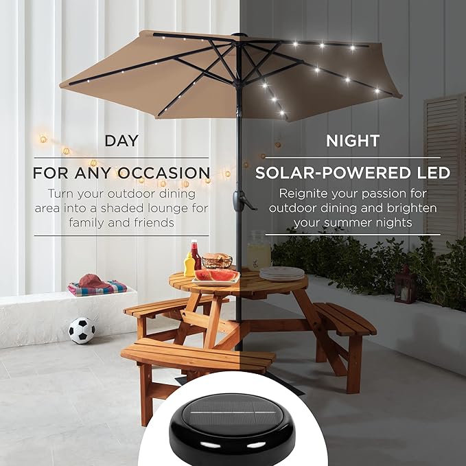 Best Choice Products 7.5ft Outdoor Solar Market Table Patio Umbrella - Image 3
