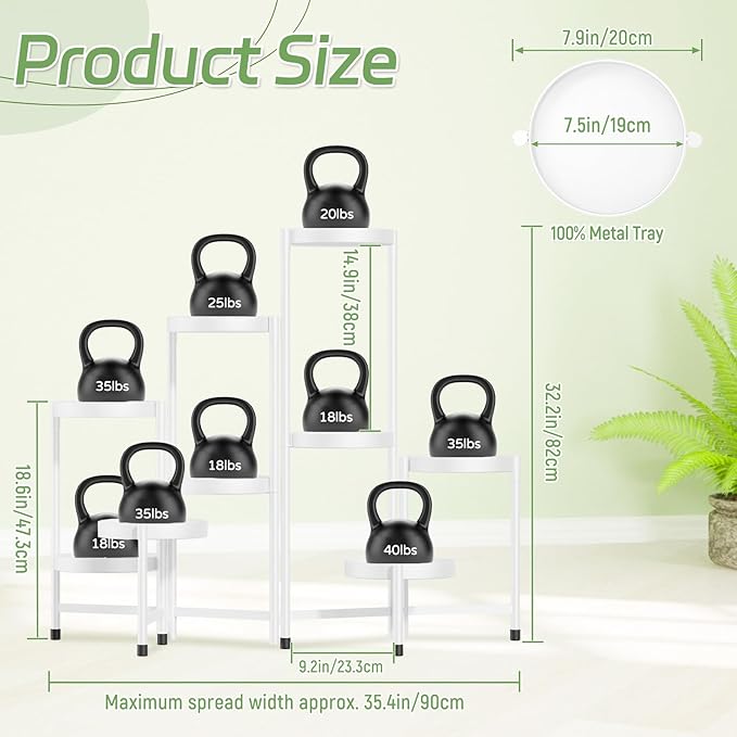 iDavosic.ly Plant Stand Indoor Outdoor, 9 Tier Corner Metal Flower Display - Image 2