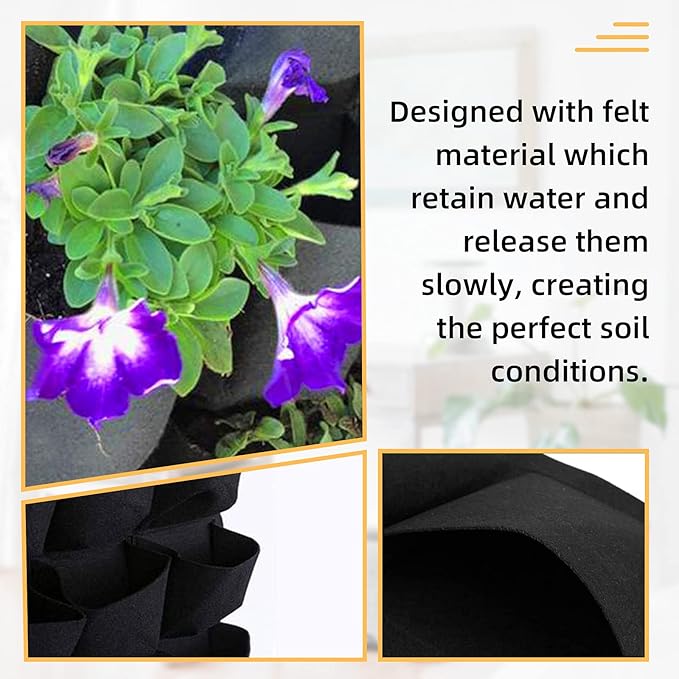 Hanging Planting Grow Bags, 72 Pockets Hanging Vertical Wall Planter Wall - Image 3