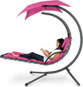 Best Choice Products Outdoor Hanging Curved Steel Chaise Lounge Chair Swing by BestChoiceProducts
