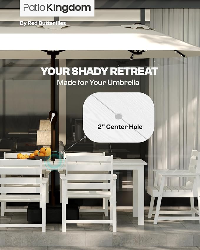 White 9-Piece Outdoor Dining Set - Image 3