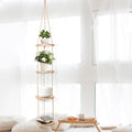 Hemp Rope Hanging Plant Shelf from Ceiling by YKBU
