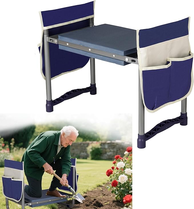 Luvenia Garden Kneeler and Seat, Foldable Garden Stool 10.8" Wider Heavy Duty by Luvenia