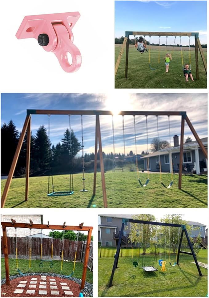 Heavy Duty Pink Swing Hangers Screws Bolts Included Over 5000 lb Capacity - Image 6