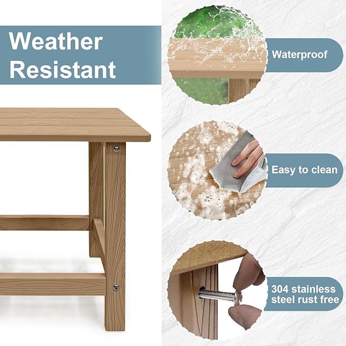 Outdoor Side Table, HDPS Single Adirondack Side Table Weather Resistant - Image 4