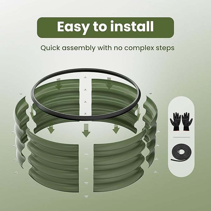 ZXZYHFTY Round Galvanized Raised Garden Bed kit, Round Large Metal Raised - Image 5