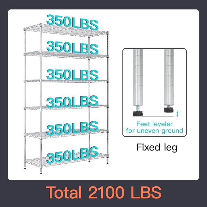 BestOffice | 6-Tier Wire Storage Shelves - Image 6