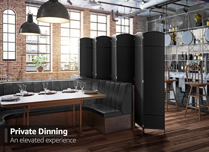 Sorbus 8-Panel Black Room Divider - Image 6