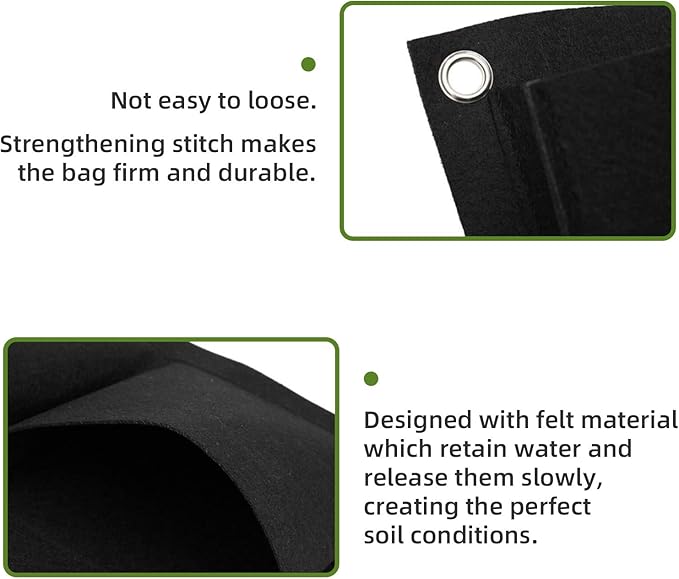 Hanging Planting Grow Bags, 12 Pockets Hanging Vertical Wall Planter Wall - Image 5