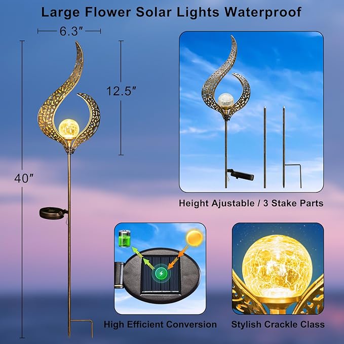 HOMEIMPRO Outdoor Solar Garden Lights Waterproof, Gifts - Image 5