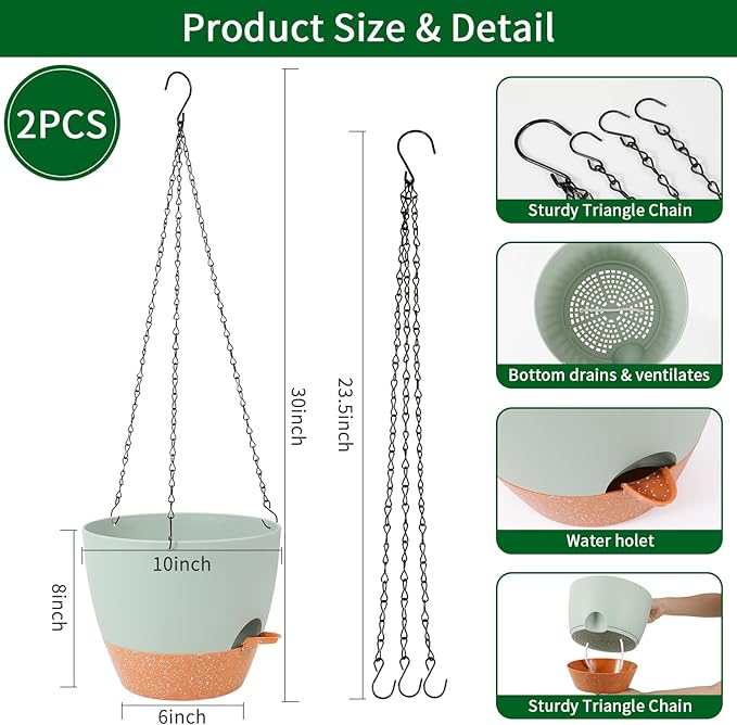 GARDIFE Hanging Planter, 10 inch Hanging planters - Image 2