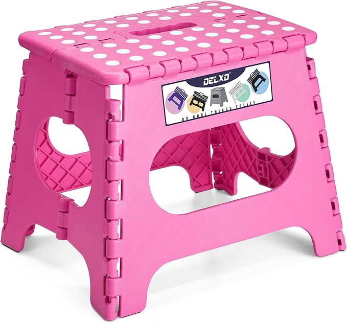 Delxo Folding Step Stool, 11 Inch Non-Slip Foldable Step Stools by Delxo