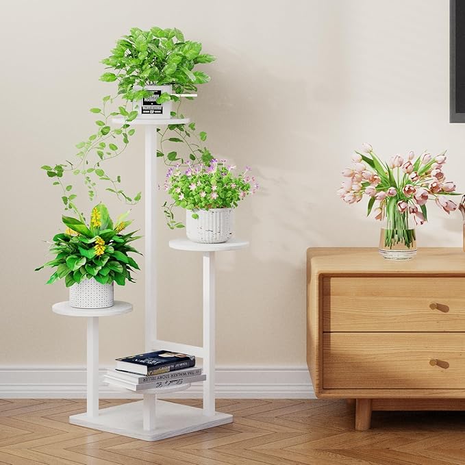 Plant Stand Indoor with Grow Light, 4-Tiered Tall Plant Stand Indoor, Metal - Image 8