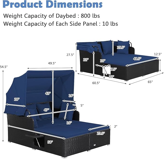 Tangkula Patio Rattan Daybed - Image 4