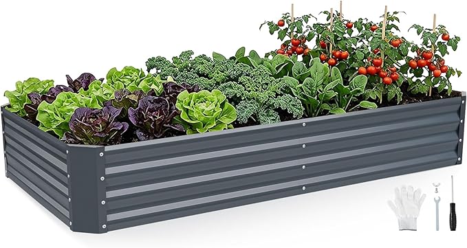 INNO STAGE Galvanized Raised Garden Bed Kit, Rust-Resistant & Easy Assembly by INNOSTAGE