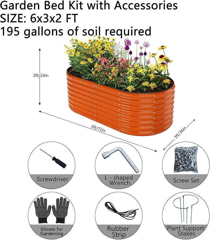 Galvanized Metal Planter Raised Garden Bed Kit - Image 3