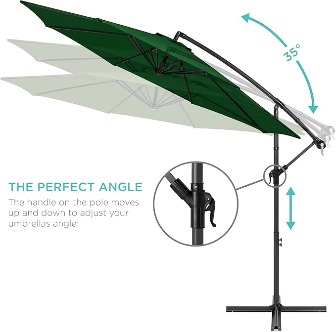 Best Choice Products 10ft Offset Cantilever Hanging Market Patio Umbrella - Image 4