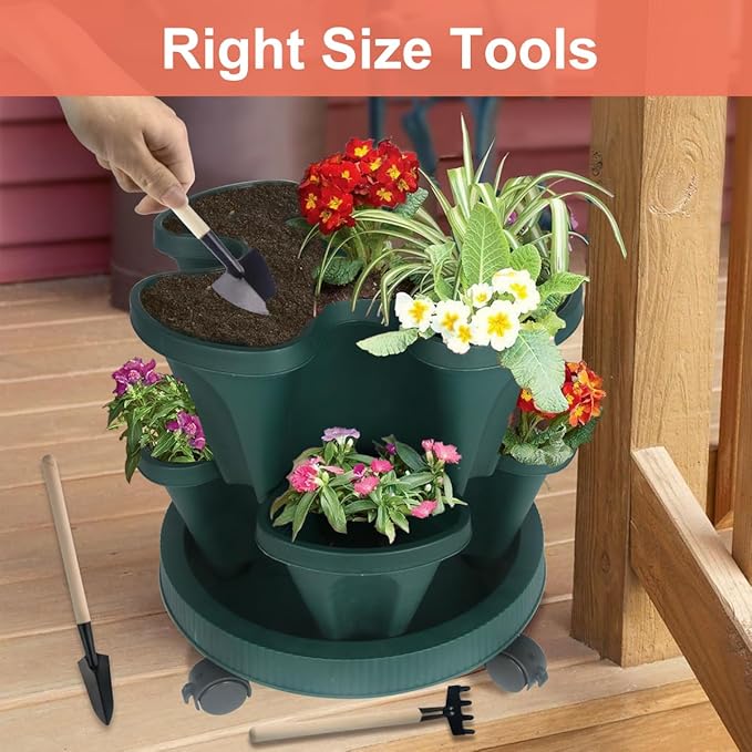 DUNCHATY Stackable Planter, Vertical Garden Planter - Image 7