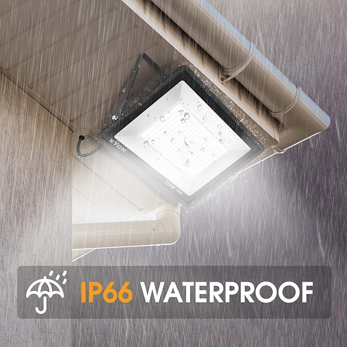 4 Pack 100W LED Flood Light, IP66 Waterproof Outside Flood Light, 12500LM Super - Image 2