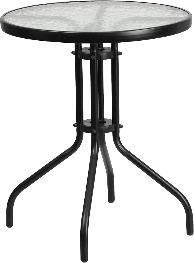 Flash Furniture Bellamy 23.75" Round Indoor/Outdoor Tempered Glass Metal Frame by FlashFurniture