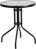 Flash Furniture Bellamy 23.75" Round Indoor/Outdoor Tempered Glass Metal Frame by FlashFurniture