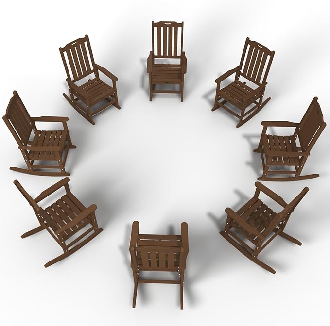 Oversized Rocking Chair Set of 8, Outdoor Rocking Chair by THOEOE