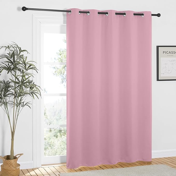 NICETOWN Rouge Pink Blackout Curtains 84 inch Length, Grommet Top Room - Image 7
