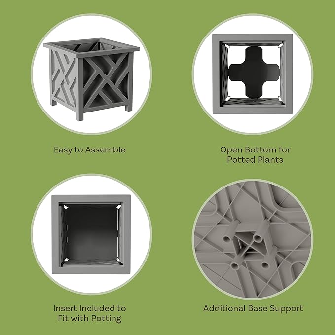 Lattice Design Outdoor Planter Box 2-Pack - Image 3