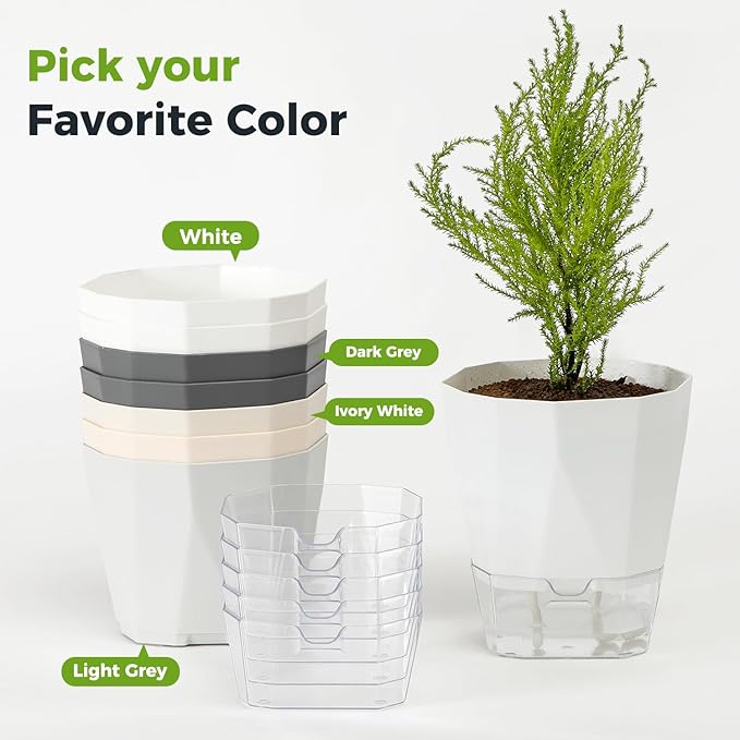 12 Pack Self Watering Plant Pots 6 Inches Self-Watering Planters - Image 8