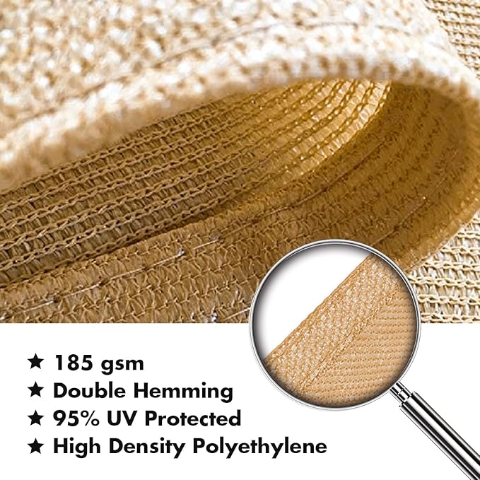 KANAGAWA 7'X8' Sand Custom Size Sun Shade Sail Rectangle UV Block Canopy Cover - Image 4