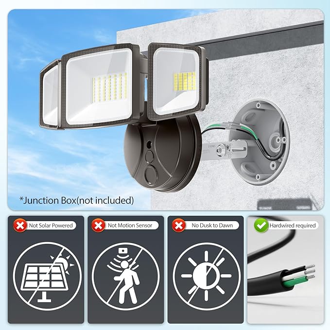 Onforu 2 Pack 75W Flood Lights Outdoor, 7000LM LED Floodlights Switch Controlled - Image 2