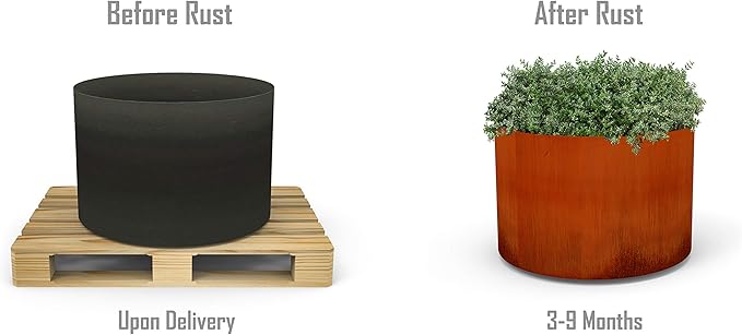 Plantercraft Extra Large Corten Steel Planter 36 Inch | Large Round Planters - Image 7