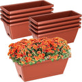 8pcs Rectangle Window Boxes Planters, 17 Inches Long Window Sill Planter Box by Tectsia