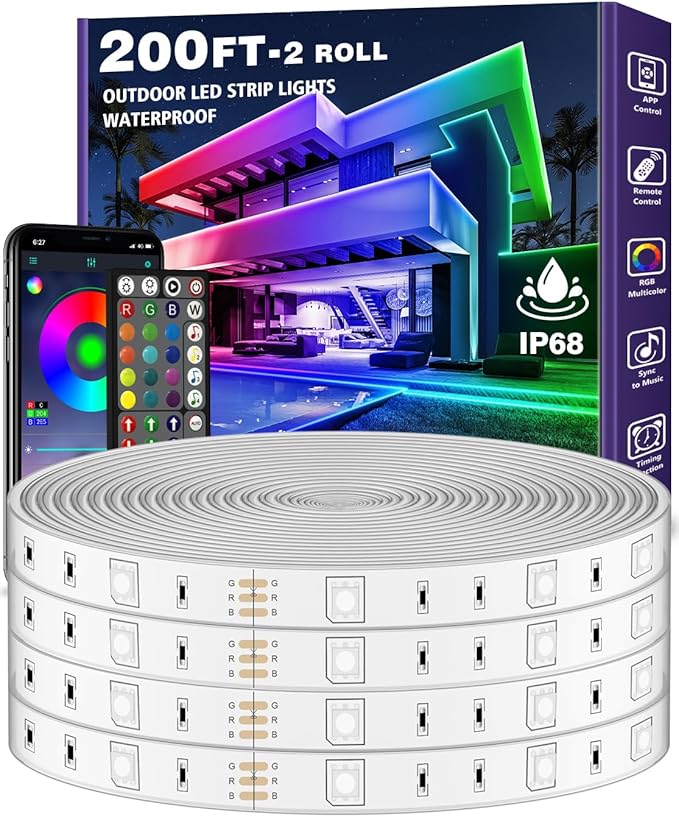 Outdoor LED Strip Lights Waterproof, IP68 Outside Led Light Strips Waterproof by AILBTON