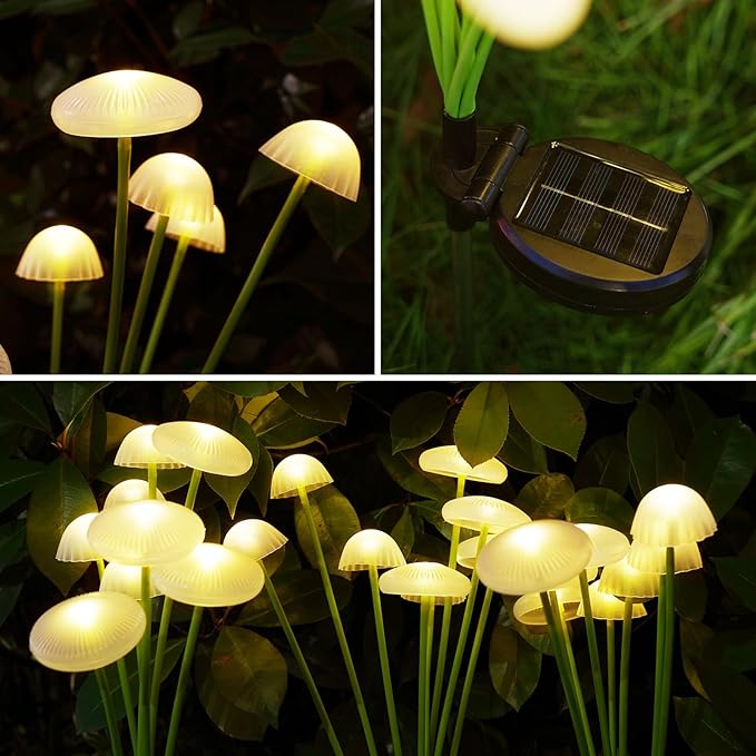 KAQ 4PK 32LED Solar Garden Lights Outdoor Waterproof | Solar Mushroom Lights - Image 6
