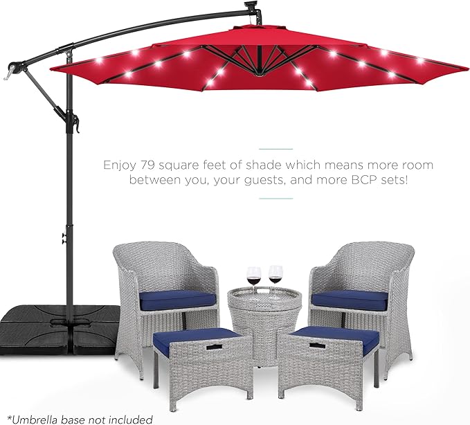 Best Choice Products 10ft Solar LED Offset Cantilever Hanging Market Patio - Image 2