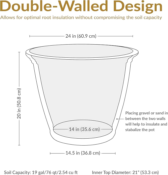Sunnydaze 24-Inch Anjelica Large Plastic Pot - Image 8