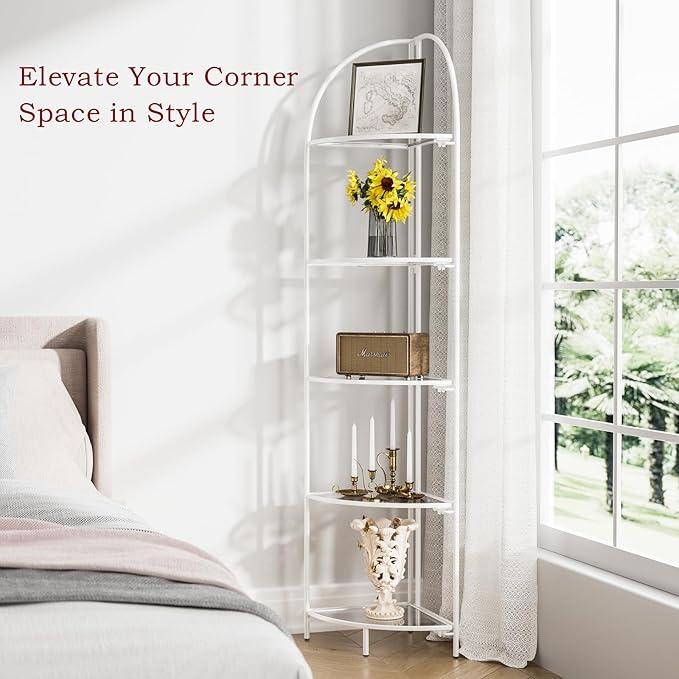 Crofy Foldable 5 Tier Corner Shelf, Metal Corner Plant Stand - Image 4