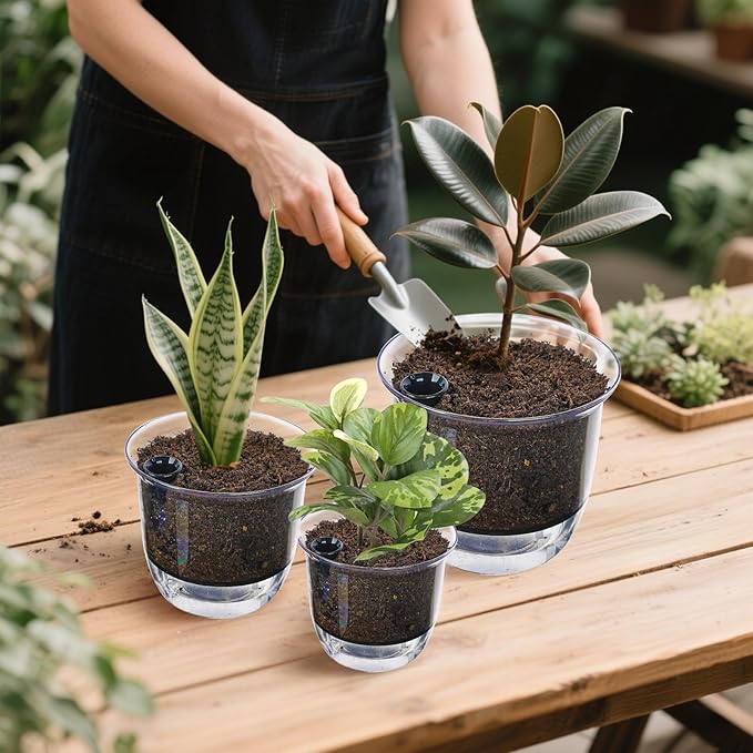 Plant Pots 6 inch Set of 3, Self Watering Pots - Image 7