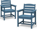 SERWALL Patio Dining Chair Set of 2, All Weather HDPE Outdoor Dining Chair by SERWALL