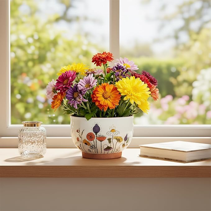 YBX 8 Inch & 6 Inch Terracotta Plant Pots, Flower Pots - Image 4