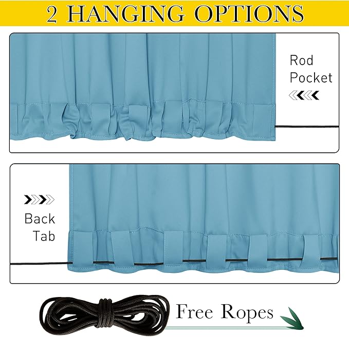 NICETOWN 2 Panels Weighted Outdoor Curtains - Image 3