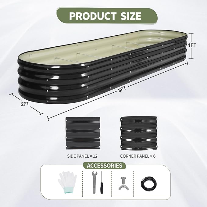 Galvanized Raised Garden Bed Outdoor- Raised Beds - Image 6