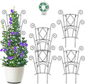 4 Pack Stackable Metal Plant Trellis by YHTPOUQE