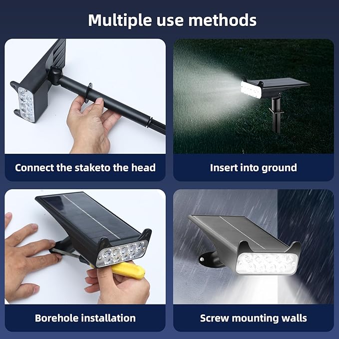 Solar Spotlights Outdoor Waterproof Landscape Path Lights Solar Dusk to Dawn - Image 5