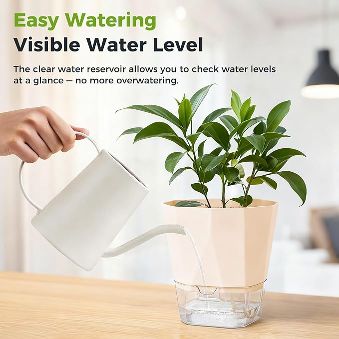 2 Pack Self Watering Pots for Indoor Plants, 8.4" Self Watering Planters Large - Image 9