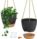 ZMTECH 8 Inch Hanging Planters for Indoor Outdoor Plants, 2 Pack Self Watering by HighQualityGardeningTools