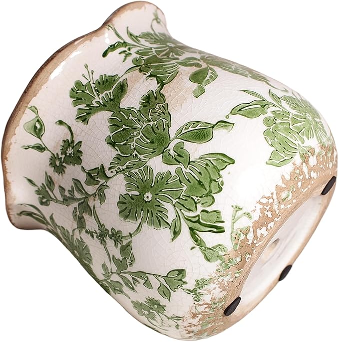 Tuscan Ceramic Plant Pots, 6.11 Inch Vintage Planters - Image 7