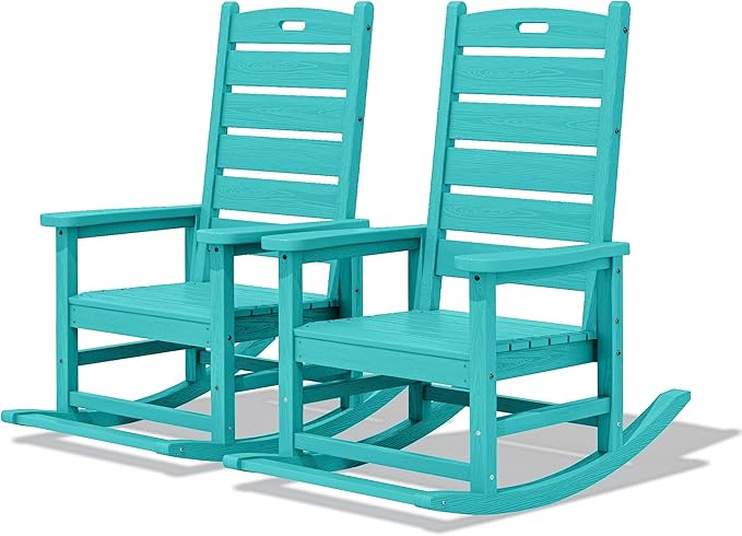SERWALL Outdoor Rocking Chair Set of 2, Oversized Rocking Chair by SERWALL