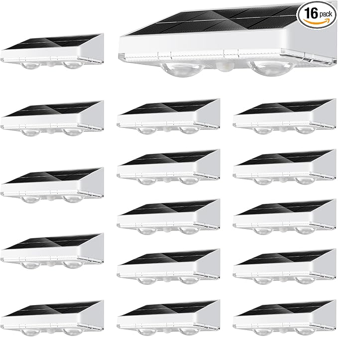 NIORSUN Solar Fence Lights, 16 Pack Solars Deck Light, Warm White Color by NIORSUN